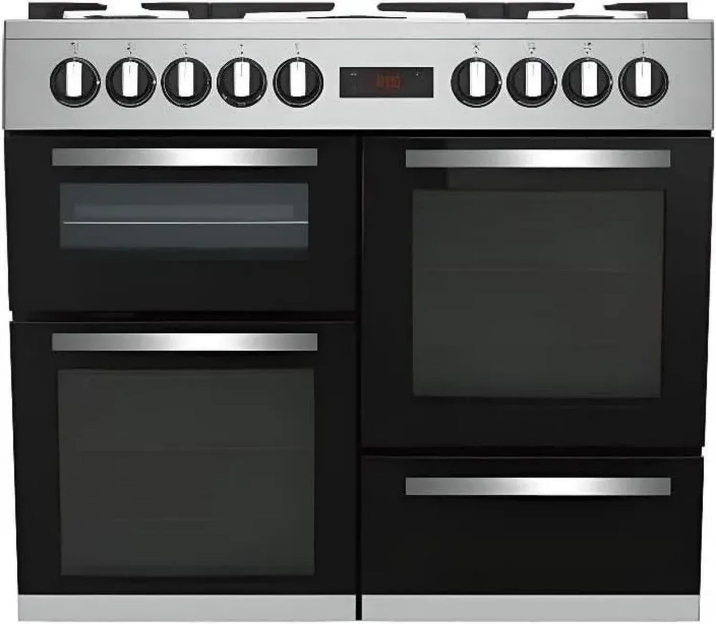 Cuisinière Électrique BEKO 100 cm - 6 Foyers Gaz et 1 Wok - Inox