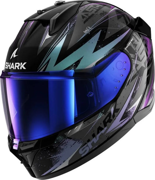 Casque de Moto Intégral D-SKWAL 3 Blast-R Noir/Bleu/Violet - Shark