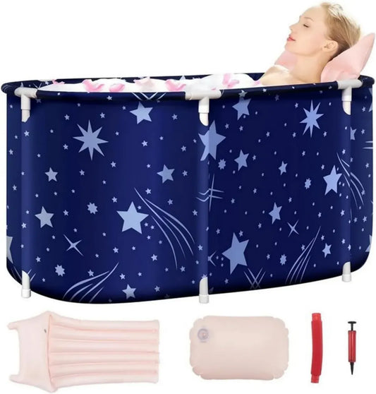 Baignoire Pliable pour Adultes - 120x55x50cm, Grande Capacité, Idéale pour Spa et Bain Relaxant