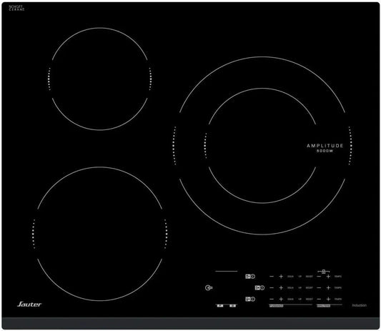 Plaque à Induction Sauter SPI4362B - 3 Zones de Cuisson - 7200W - Noir - Taille Encastrement 56x49cm - Fonction EasyCook - Made in France