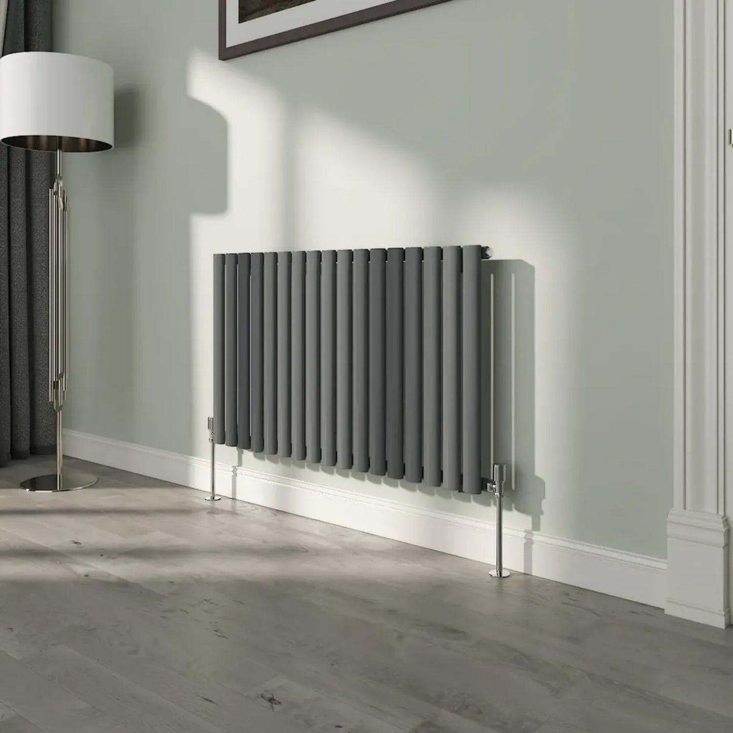 Radiateur Colonne Ovale Design 600x1003 mm Anthracite Chauffage Central