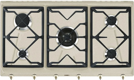 Plaque de Cuisson à Gaz SMEG SRV896AVOGH2, 6 Feux, Design Vintage