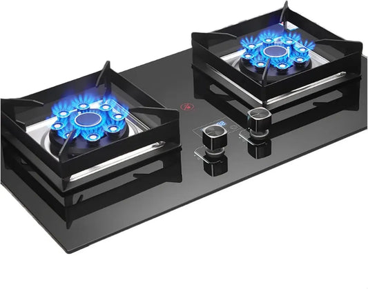 Plaque de Cuisson à Gaz 75 cm, 2 Brûleurs, 17742 BTU, Minuterie 180 Min, Support Fonte Carré